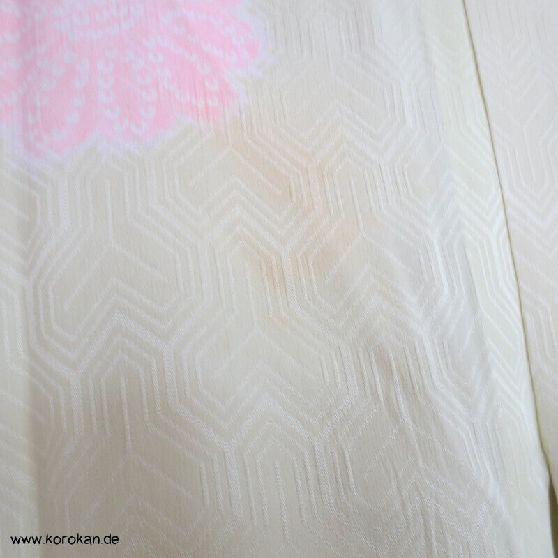 Blüten Shibori Elemente Seidendamast Juban Unterkimono