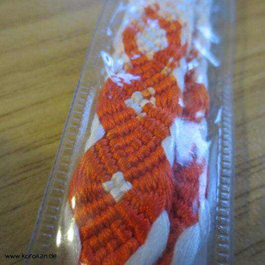 Haori Himo - Seide, orange - weiße Wellen
