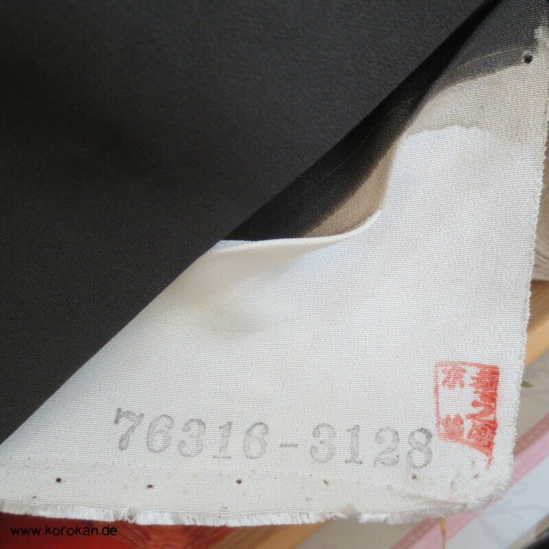 Tomesode, goldener Bambuswald Seiden Karieba