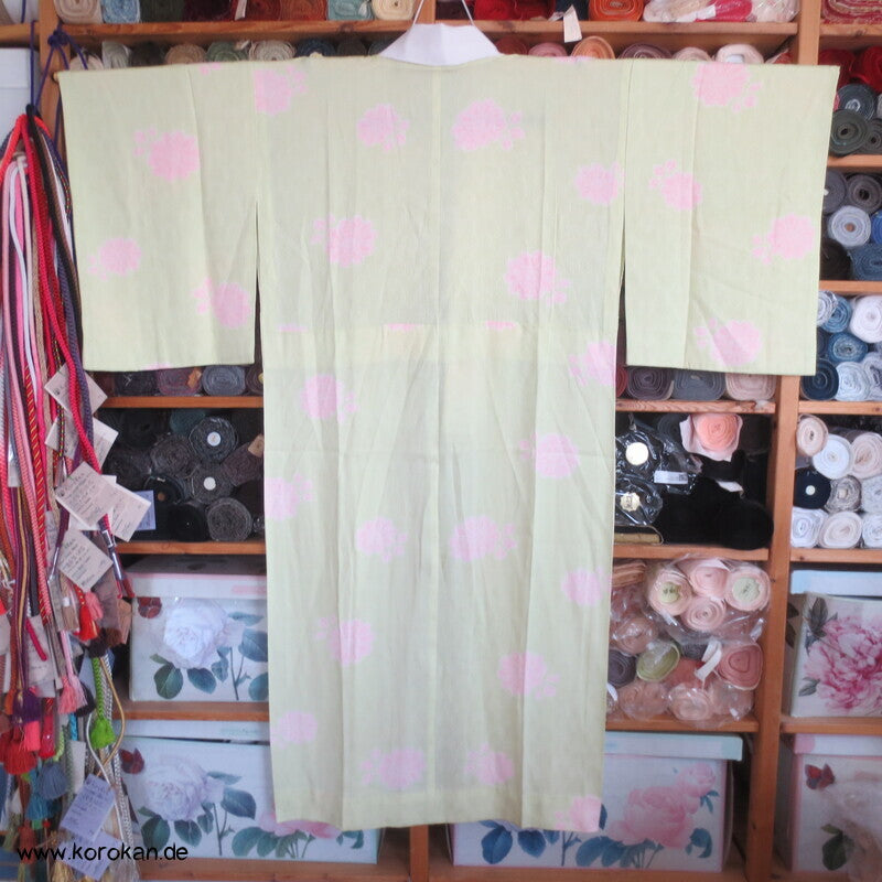 Blüten Shibori Elemente Seidendamast Juban Unterkimono