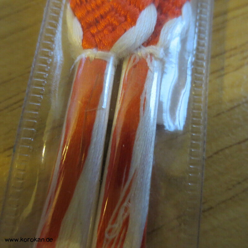 Haori Himo - Seide, orange - weiße Wellen