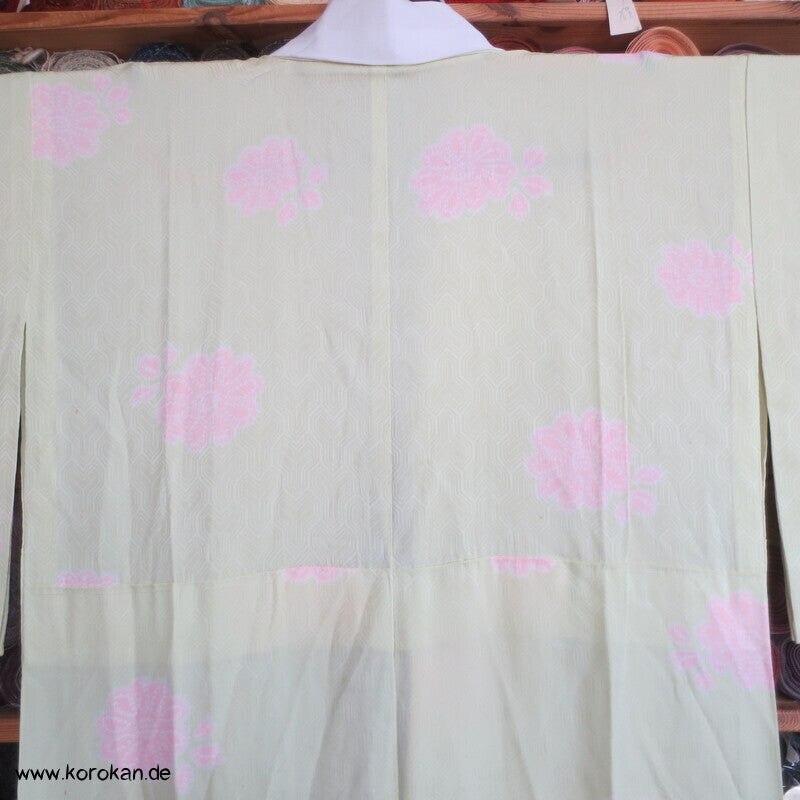 Blüten Shibori Elemente Seidendamast Juban Unterkimono