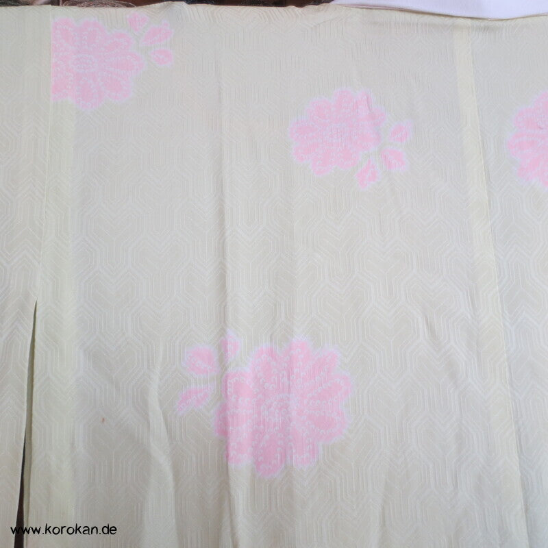 Blüten Shibori Elemente Seidendamast Juban Unterkimono