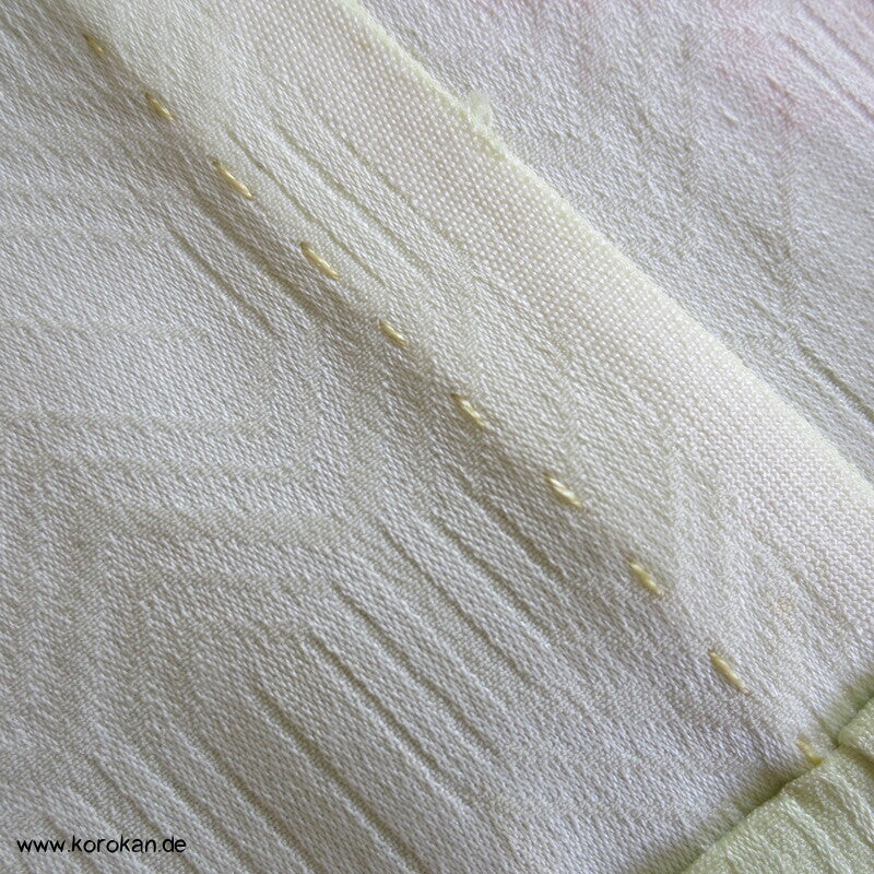 Blüten Shibori Elemente Seidendamast Juban Unterkimono