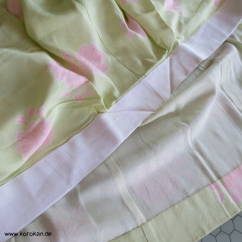 Blüten Shibori Elemente Seidendamast Juban Unterkimono