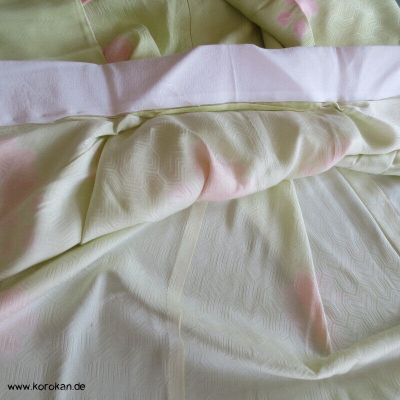 Blüten Shibori Elemente Seidendamast Juban Unterkimono
