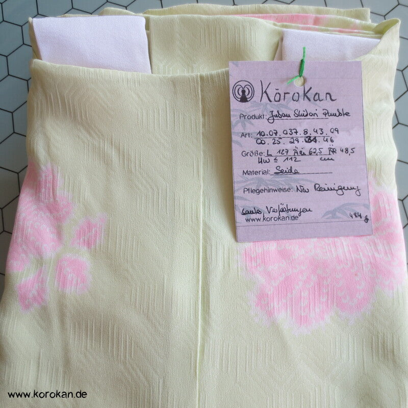 Blüten Shibori Elemente Seidendamast Juban Unterkimono