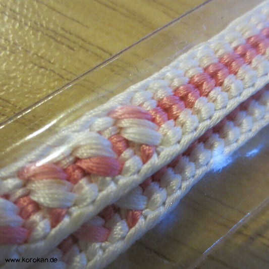 Haori Himo - Seide, rosa Streifen im Geflecht