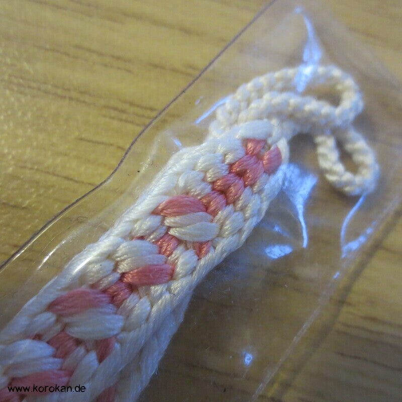 Haori Himo - Seide, rosa Streifen im Geflecht