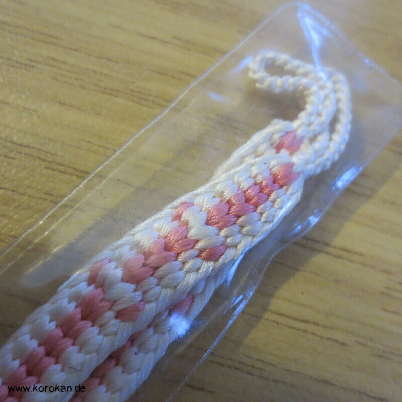 Haori Himo - Seide, rosa Streifen im Geflecht