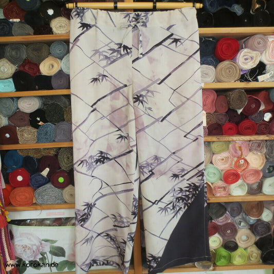 Pyjama Hose Upcycling aus Homongi Kimono, Rayon, Gr. L