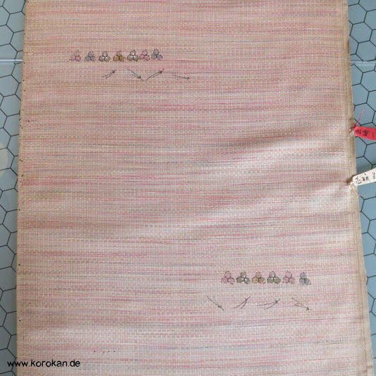 Druckblüten Tsumugi Kimono Panama Seide