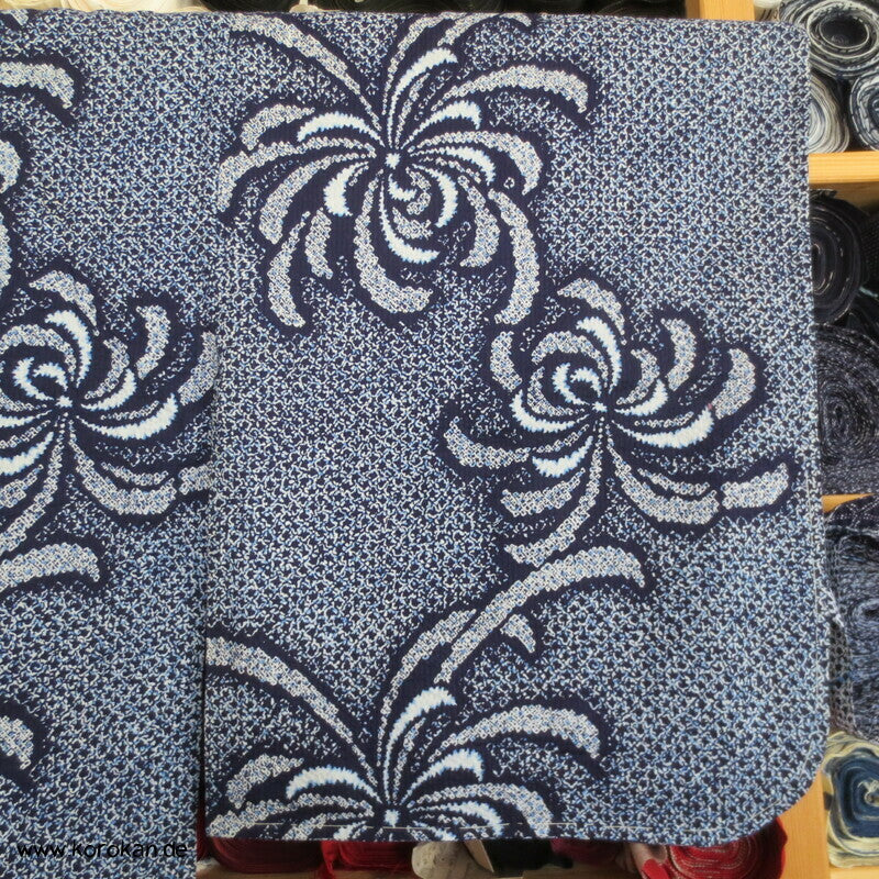Fake Arimatsu Shibori Yukata, Baumwolle, Chrysanthemen