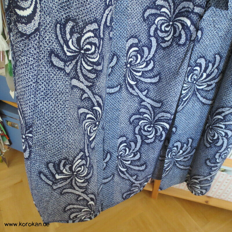 Fake Arimatsu Shibori Yukata, Baumwolle, Chrysanthemen