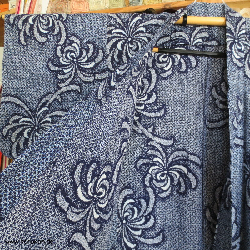 Fake Arimatsu Shibori Yukata, Baumwolle, Chrysanthemen