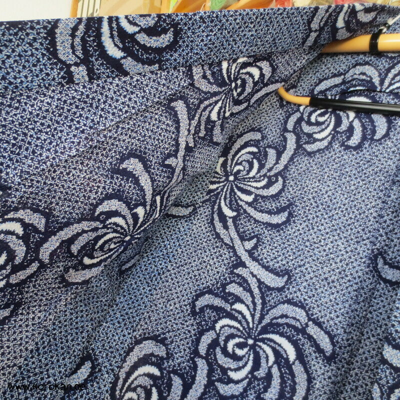 Fake Arimatsu Shibori Yukata, Baumwolle, Chrysanthemen