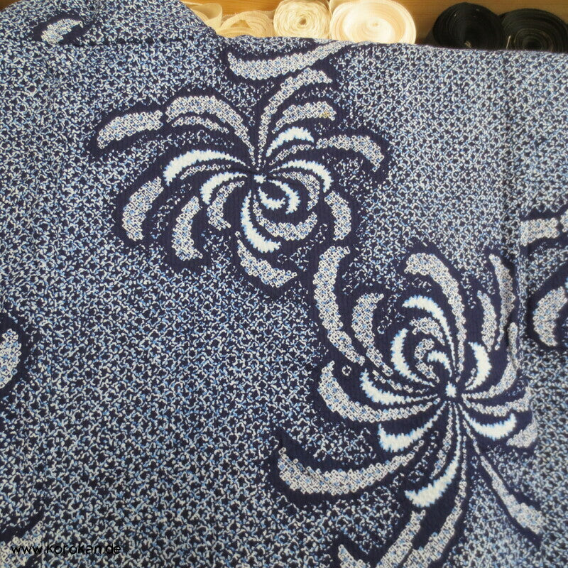 Fake Arimatsu Shibori Yukata, Baumwolle, Chrysanthemen