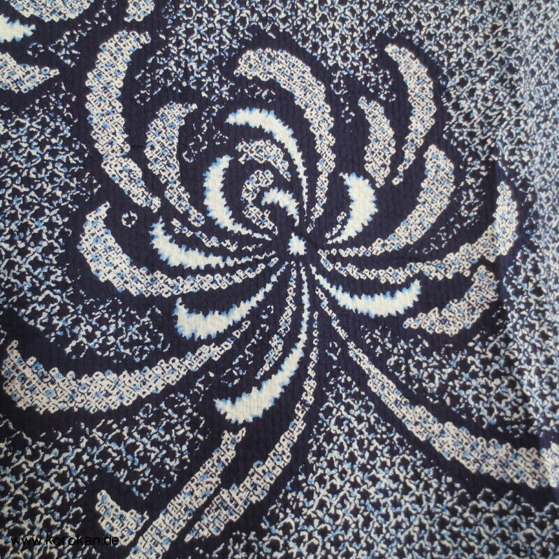Fake Arimatsu Shibori Yukata, Baumwolle, Chrysanthemen