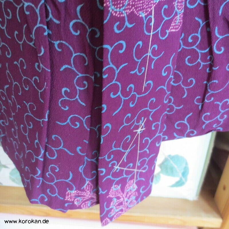 Murasaki violetter Haori Paulownia Arabesken