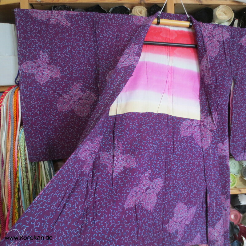 Murasaki violetter Haori Paulownia Arabesken