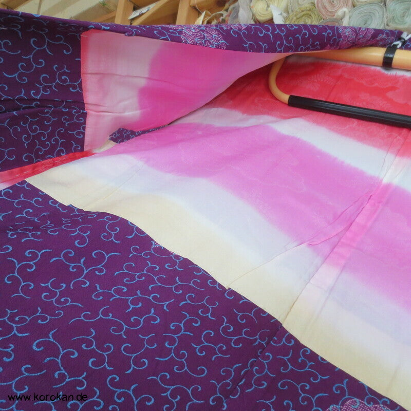 Murasaki violetter Haori Paulownia Arabesken