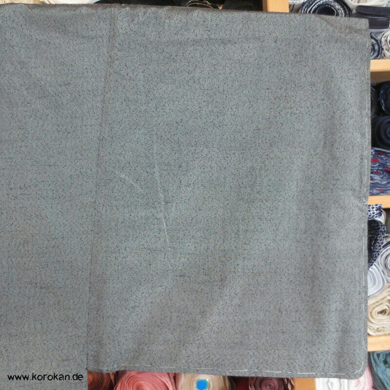 graue Tsumugi Seide Haori Kimono Jacke, Tempelfutter, gedeckte Brücke