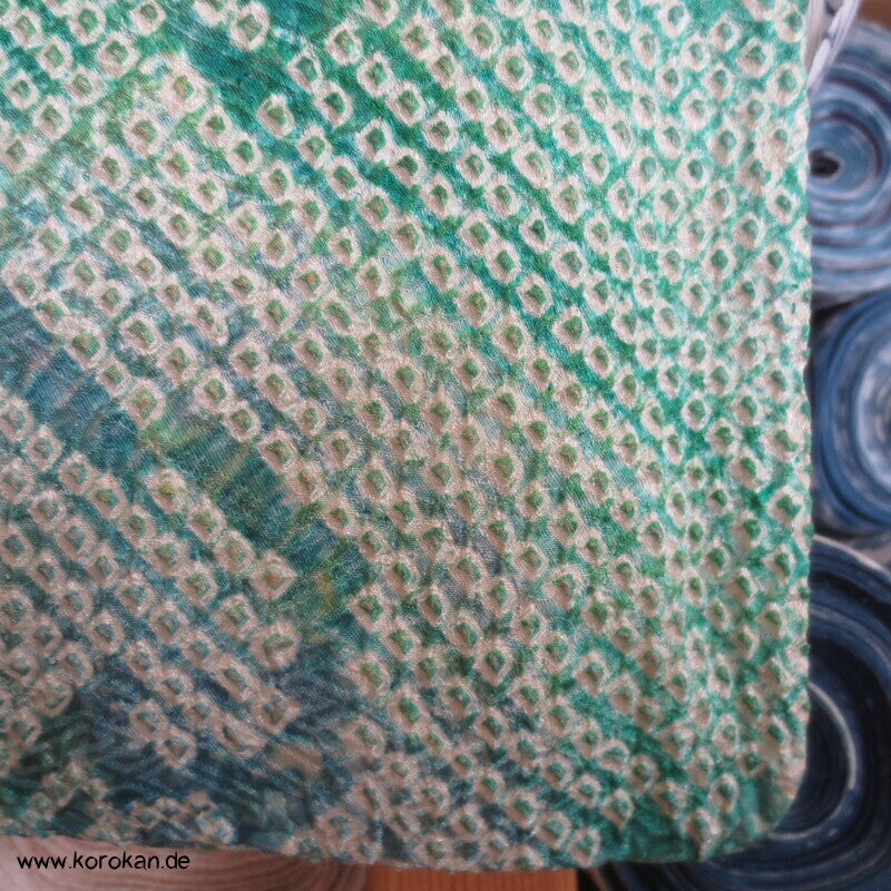Full Shibori Seidendamast Blätternetz Komon Kimono