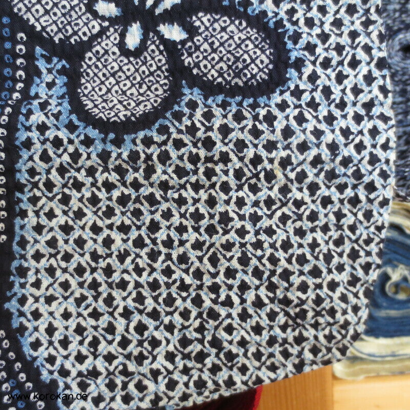 Fake Arimatsu Shibori Yukata, Baumwolle, Iris