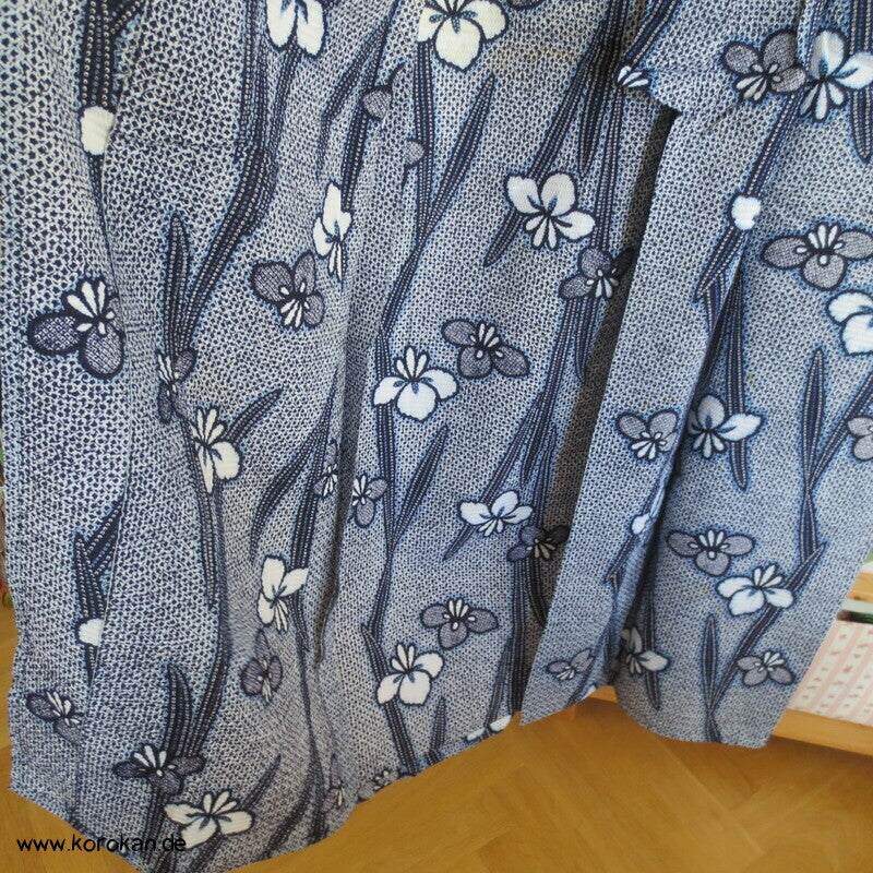 Fake Arimatsu Shibori Yukata, Baumwolle, Iris