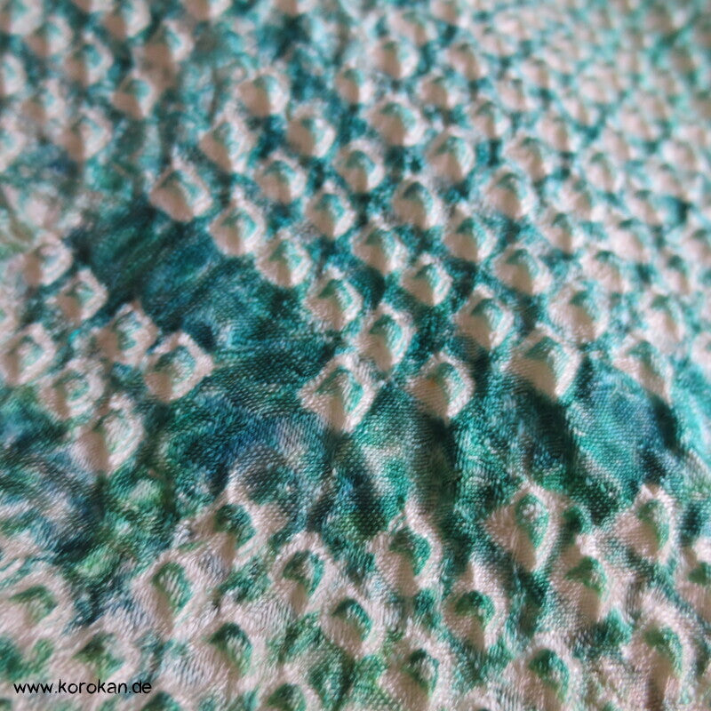 Full Shibori Seidendamast Blätternetz Komon Kimono