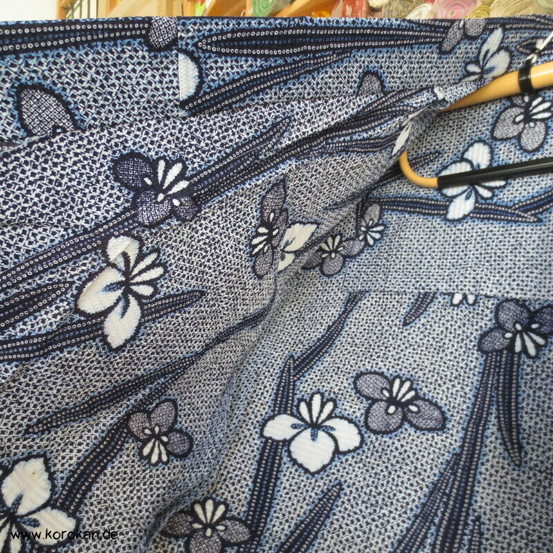 Fake Arimatsu Shibori Yukata, Baumwolle, Iris