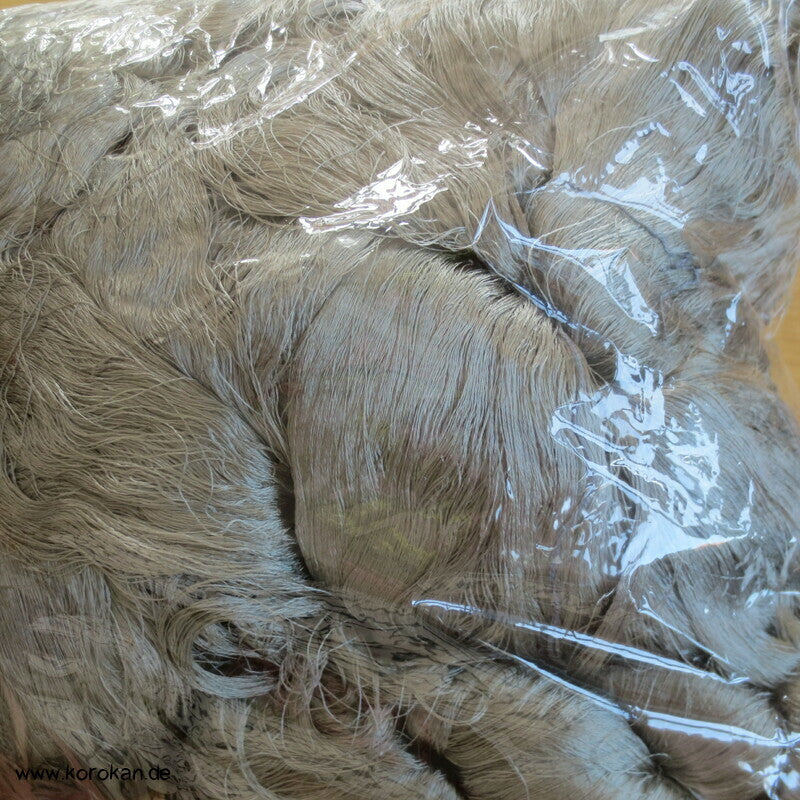 grau grünstichiges Seidengarn zum Weben aus japanischer Obi Werkstatt