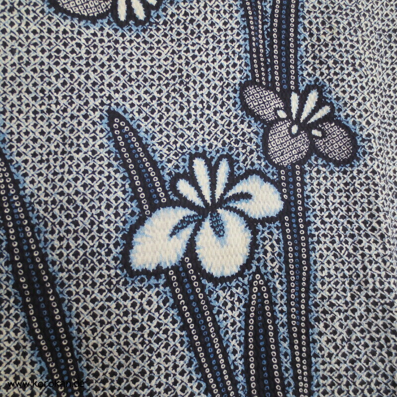 Fake Arimatsu Shibori Yukata, Baumwolle, Iris