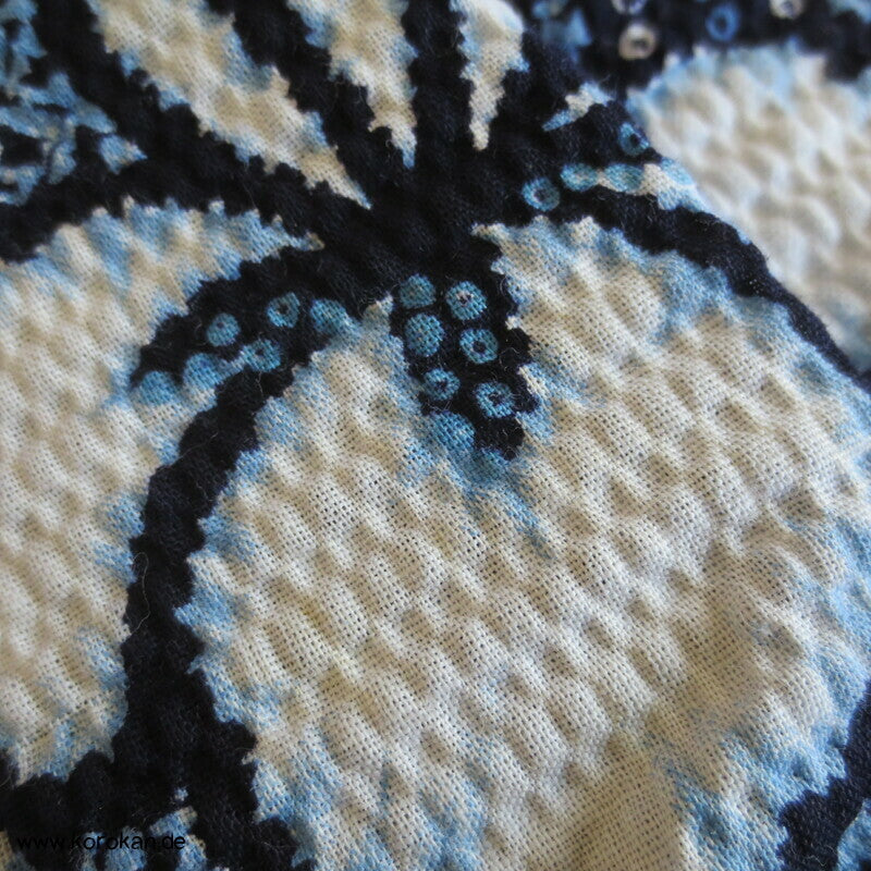 Fake Arimatsu Shibori Yukata, Baumwolle, Iris