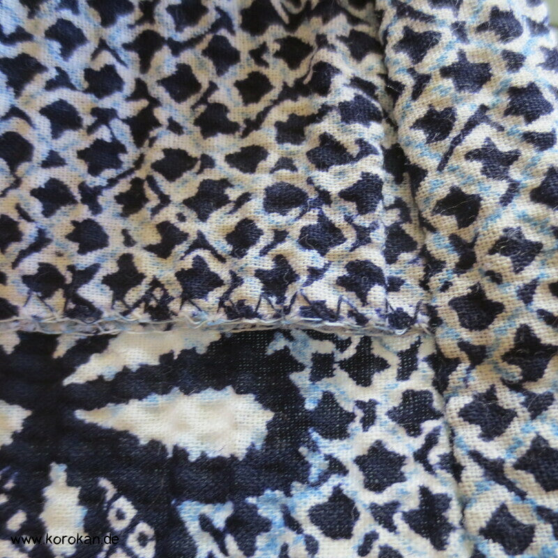 Fake Arimatsu Shibori Yukata, Baumwolle, Iris