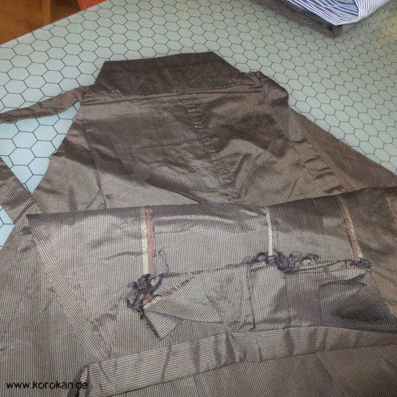 graubeige gestreifte Seide Hakama - Umanori Hosen - Typ