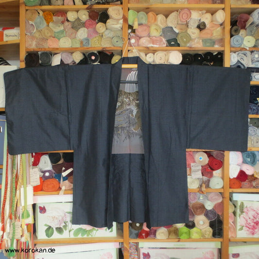 zwei Tiger bei Nacht Futter Haori Kimono Jacke, Tsumugi Seide