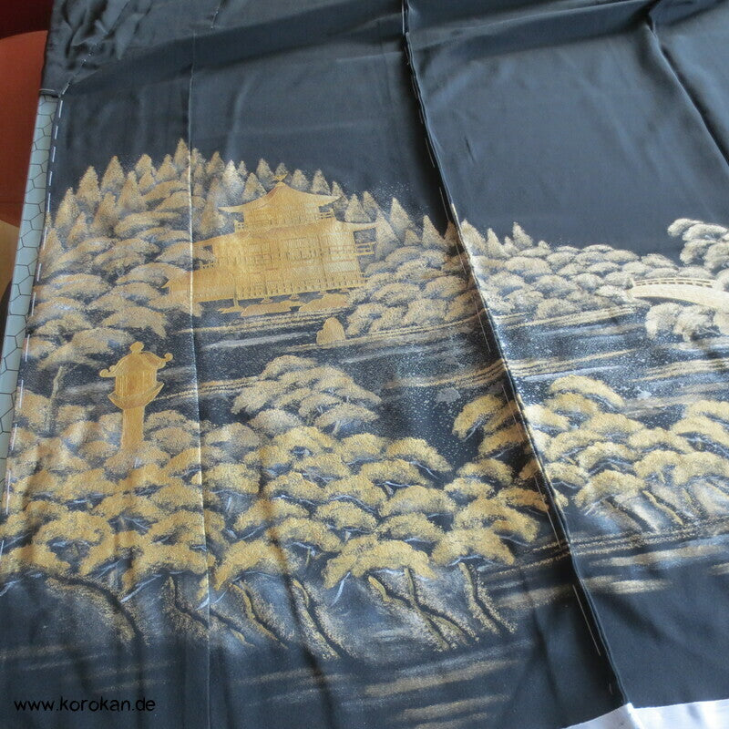 Tomesode, Tempellandschaft Seiden Karieba