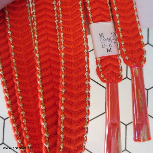 Orange mit gold Obijime, geflochten