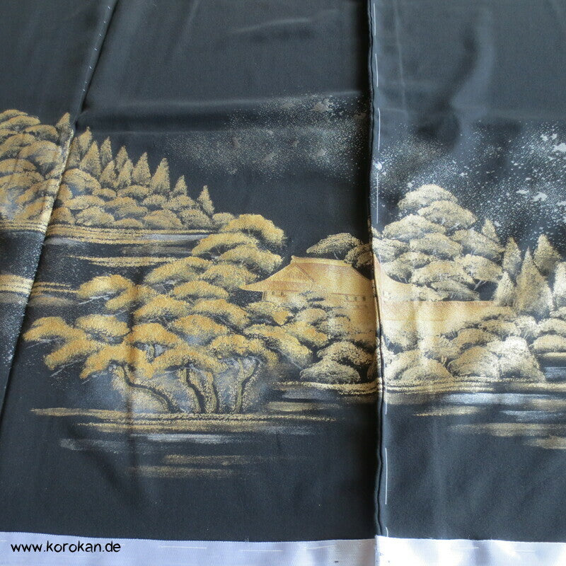 Tomesode, Tempellandschaft Seiden Karieba