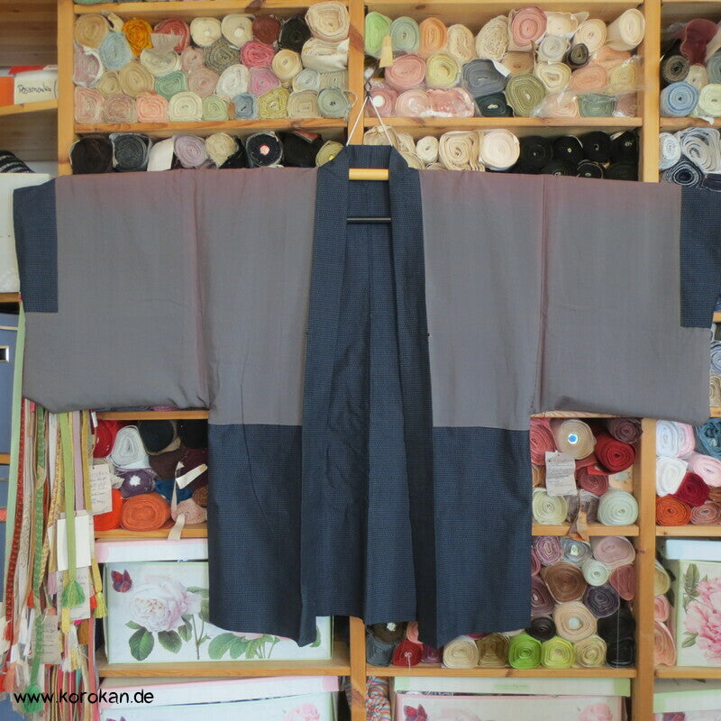 zwei Tiger bei Nacht Futter Haori Kimono Jacke, Tsumugi Seide