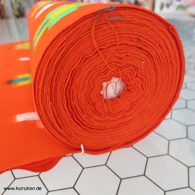 oranges Kasuri bunte Kreuze riesige Rolle Wollstoff für Haori - Kimono Set Tanmono