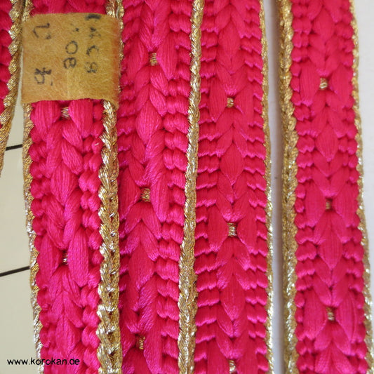 pink gold Streifen Obijime, geflochten