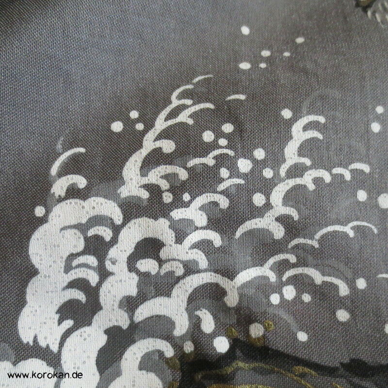zwei Tiger bei Nacht Futter Haori Kimono Jacke, Tsumugi Seide