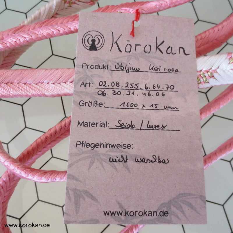 Koi rosa Obijime, geflochten