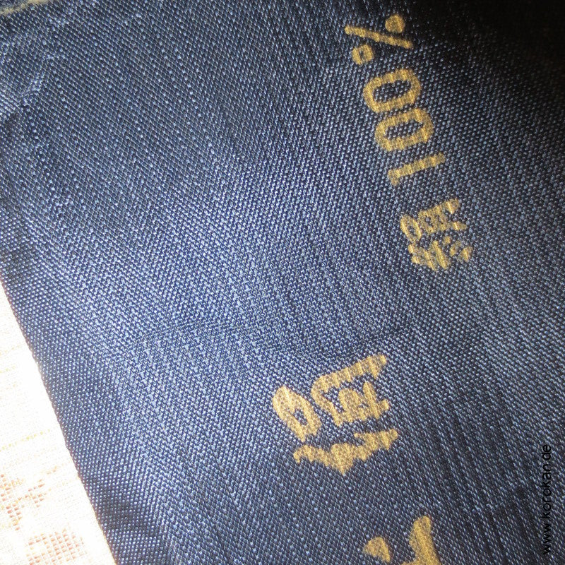 Blüten Rechteckgitter Kasuri Tsumugi Kimono Seide, originalgerollt
