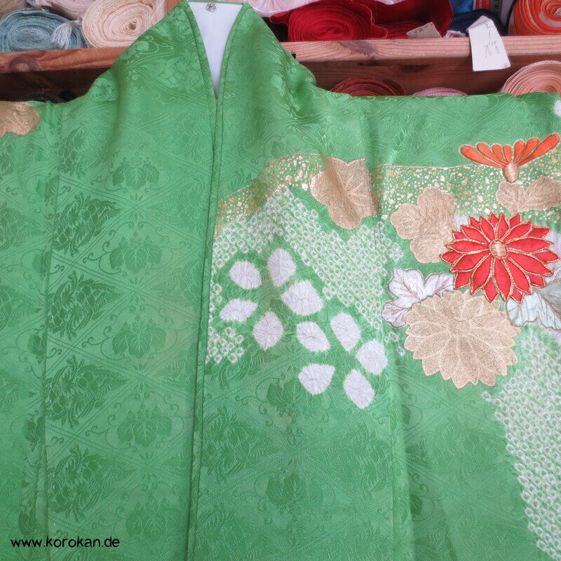 Golddruck und -stickerei Seidendamast Furisode Kimono