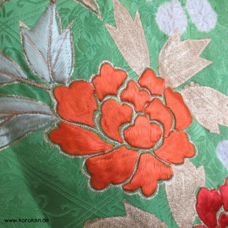 Golddruck und -stickerei Seidendamast Furisode Kimono