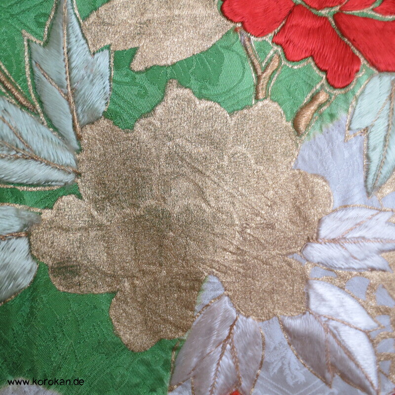 Golddruck und -stickerei Seidendamast Furisode Kimono