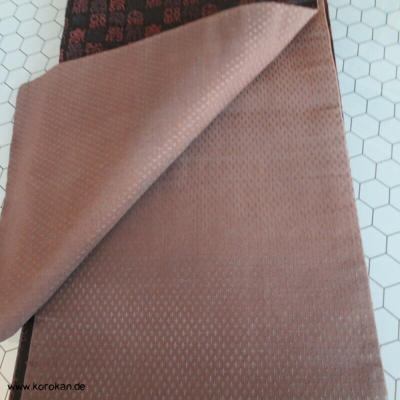 alte Kanji dunkelbraun schwarzer Hanhaba Obi